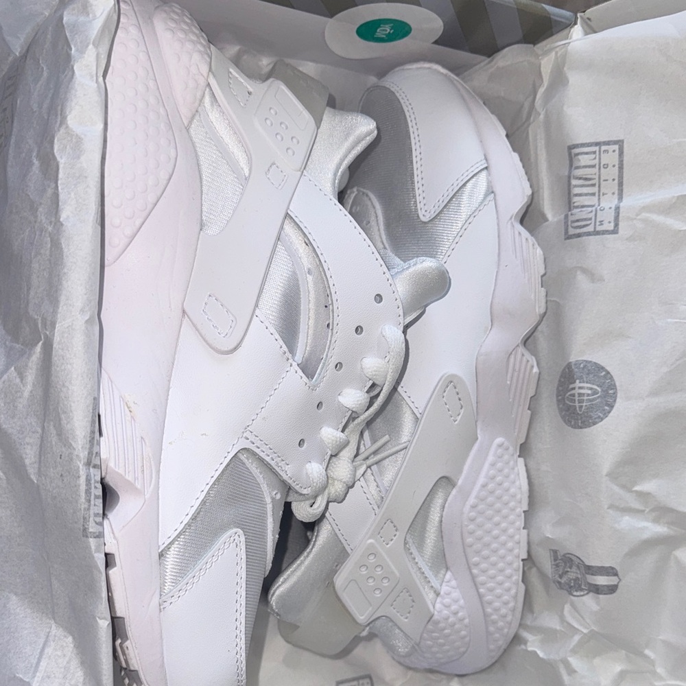 All-White Nike Huarache sneakers
